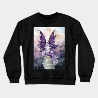 Letting Go Fairy Art with White Butterfly Crewneck Sweatshirt